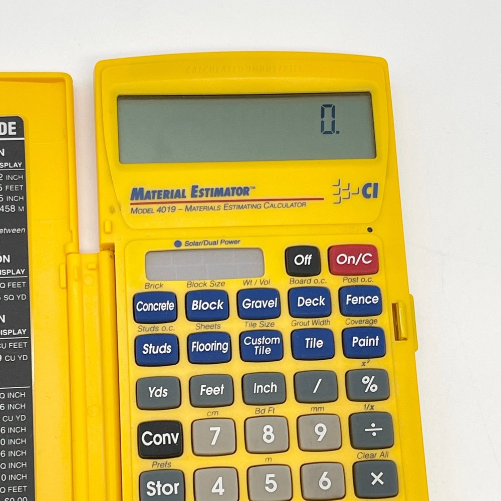 Calculated Industries Material Estimator Calculator Model 4019 Yellow Contractor - Picture 4 of 12